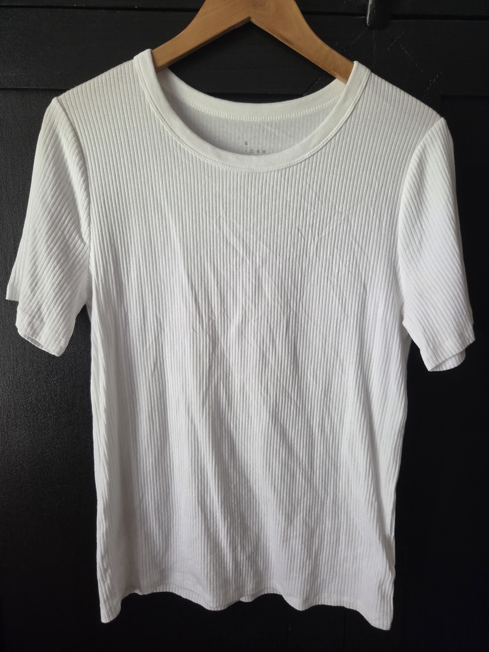 Women's a new day White Ribbed Short Sleeve Crewneck Tee ~ Size XL